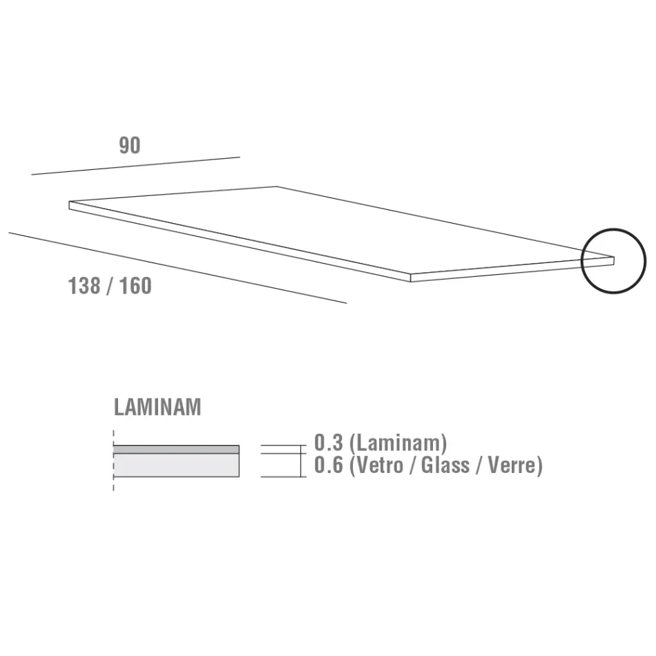 Mesa de Comedor en Laminam con Estructura de Aluminio Made in Italy - Baviera Viadurini