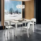 Mesa de comedor en laminado y metal pintado Made in Italy - Efisto Viadurini