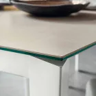 Mesa de comedor en laminado y metal pintado Made in Italy - Efisto Viadurini