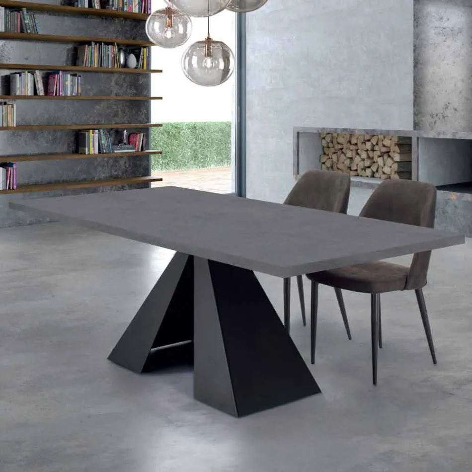 Mesa de Comedor en Laminado HPL y Acero de Alta Calidad Made in Italy - Dálmata Viadurini