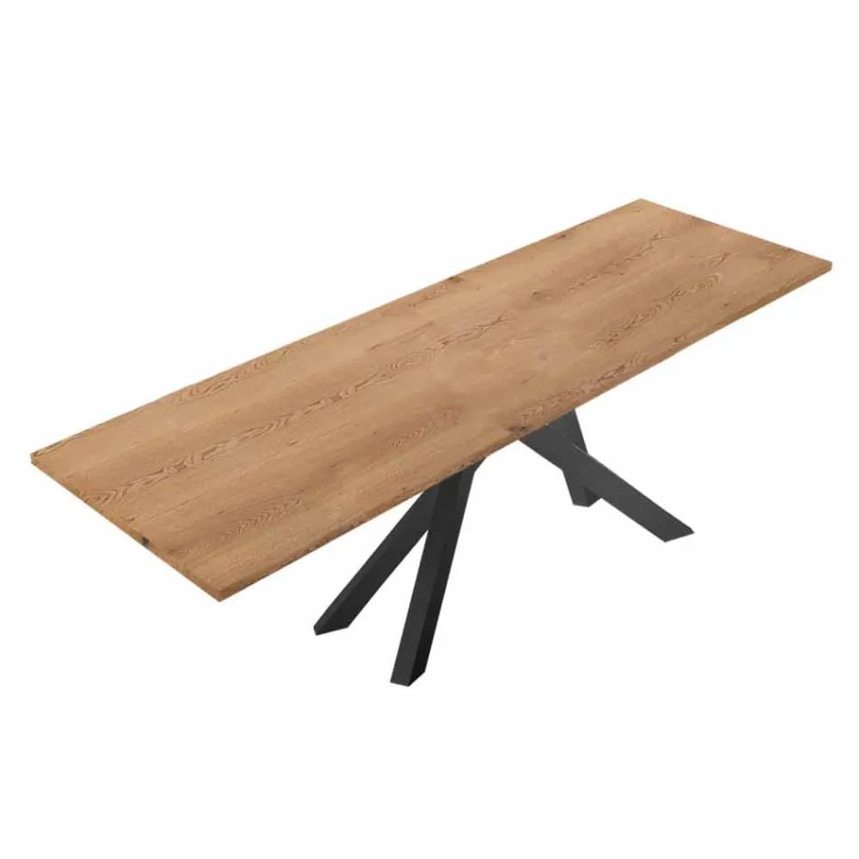 Mesa de comedor en laminado HPL y acero fino Made in Italy - Settimmio Viadurini