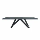 Mesa de comedor en laminado HPL y acero fino Made in Italy - Settimmio Viadurini