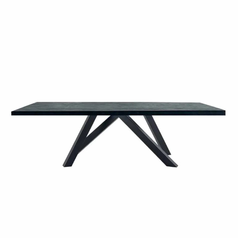 Mesa de comedor en laminado HPL y acero fino Made in Italy - Settimmio Viadurini