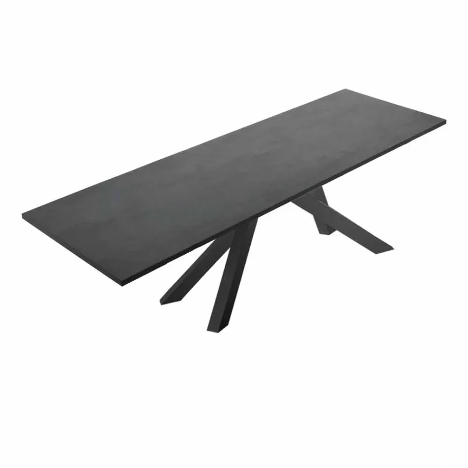 Mesa de comedor en laminado HPL y acero fino Made in Italy - Settimmio Viadurini