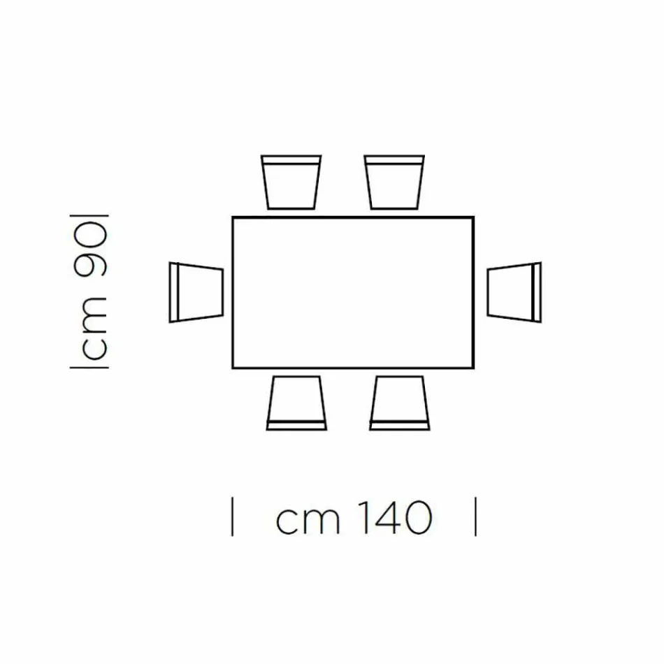 Mesa de comedor en laminado HPL y acero fino Made in Italy - Settimmio Viadurini