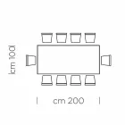 Mesa de comedor en laminado HPL y acero fino Made in Italy - Settimmio Viadurini