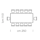 Mesa de comedor en laminado HPL y acero fino Made in Italy - Settimmio Viadurini