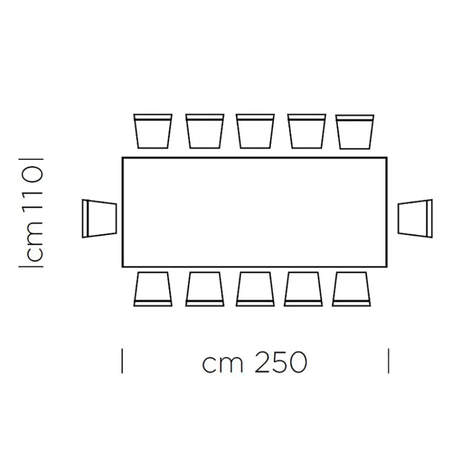 Mesa de comedor en laminado HPL y acero fino Made in Italy - Settimmio Viadurini