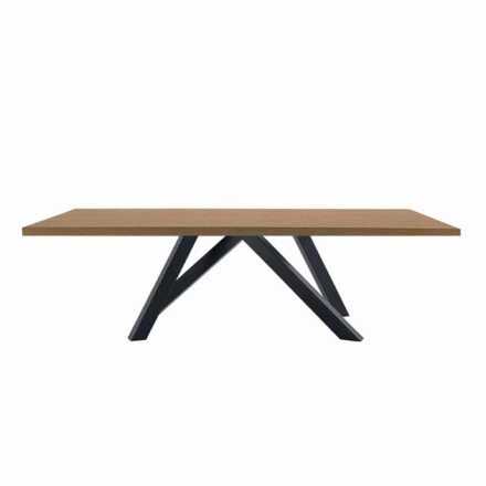 Mesa de comedor en laminado HPL y acero fino Made in Italy - Settimmio Viadurini