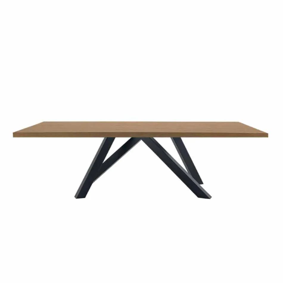 Mesa de comedor en laminado HPL y acero fino Made in Italy - Settimmio Viadurini