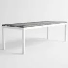 Mesa de comedor de madera y aluminio para exteriores de diseño moderno - Ganges Viadurini