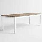 Mesa de comedor de madera y aluminio para exteriores de diseño moderno - Ganges Viadurini