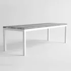 Mesa de comedor de madera y aluminio para exteriores de diseño moderno - Ganges Viadurini