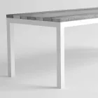 Mesa de comedor de madera y aluminio para exteriores de diseño moderno - Ganges Viadurini