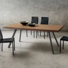 Mesa de comedor en madera y aluminio Made in Italy, Precious - Lingotto Viadurini