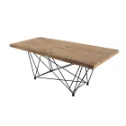 Mesa de comedor en madera chapada y acero Made in Italy - Ezzellino Viadurini