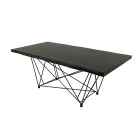 Mesa de comedor en madera chapada y acero Made in Italy - Ezzellino Viadurini