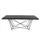 Mesa de comedor en madera chapada y acero Made in Italy - Ezzellino Viadurini