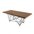 Mesa de comedor en madera chapada y acero Made in Italy - Ezzellino