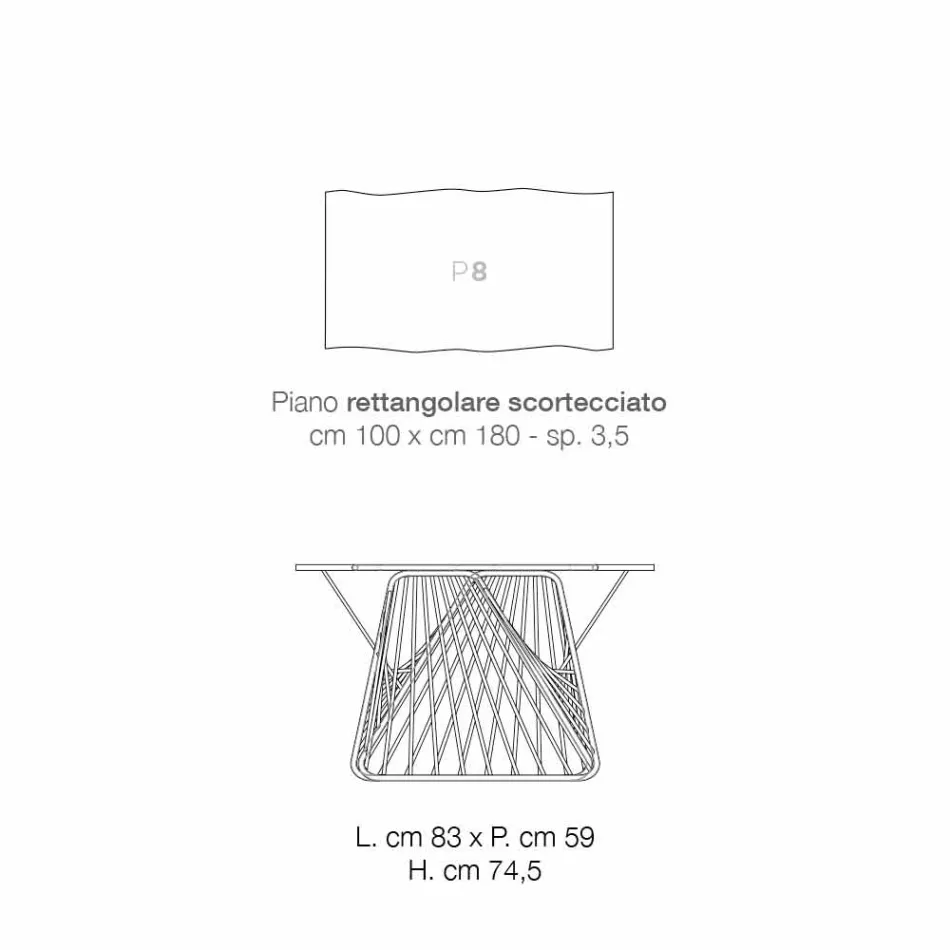 Mesa de comedor en madera maciza moderna hecha en Italia, Mitia Viadurini