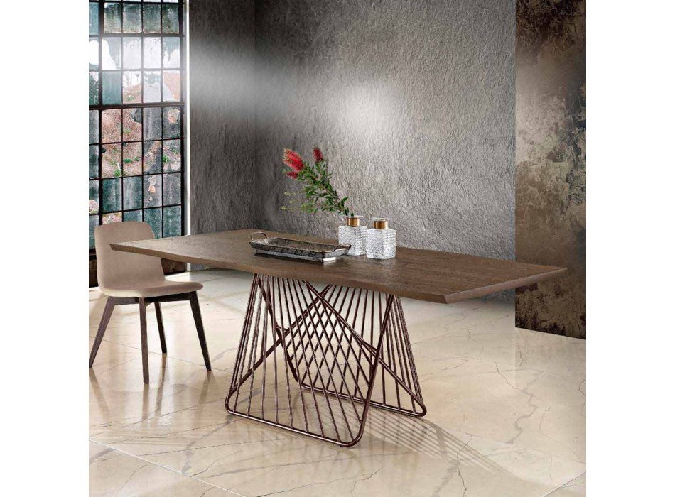 Mesa de comedor en madera maciza moderna hecha en Italia, Mitia Viadurini