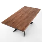 Mesa de Comedor en Madera Maciza de Acacia y Acero - Fósforo Viadurini