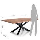 Mesa de Comedor en Madera Maciza de Acacia y Acero - Fósforo Viadurini