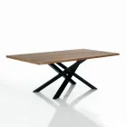Mesa de comedor de madera maciza de abedul - Africana Viadurini