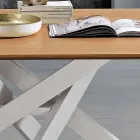 Mesa de comedor en madera MDF y metal moderno hecho en Italia, Dionigi Viadurini