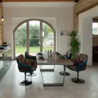 Mesa de Comedor en Madera Tropical Reciclada y Patas de Metal - Slide Viadurini