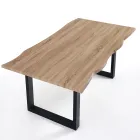 Mesa de comedor en MDF con patas en acero pintado de negro - Cheetah Viadurini