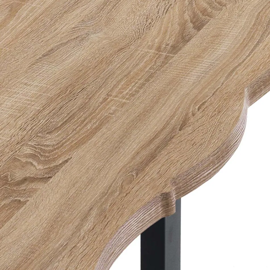 Mesa de comedor en MDF con patas en acero pintado de negro - Cheetah Viadurini