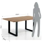 Mesa de comedor en MDF con patas en acero pintado de negro - Cheetah Viadurini