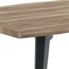 Mesa de comedor en acabado roble Mdf y acero negro mate - Gherardo Viadurini
