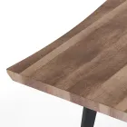 Mesa de comedor en acabado roble Mdf y acero negro mate - Gherardo Viadurini