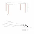 Mesa de comedor en melamina y metal pintado Made in Italy - Remigio Viadurini