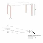 Mesa de comedor en melamina y metal pintado Made in Italy - Remigio Viadurini