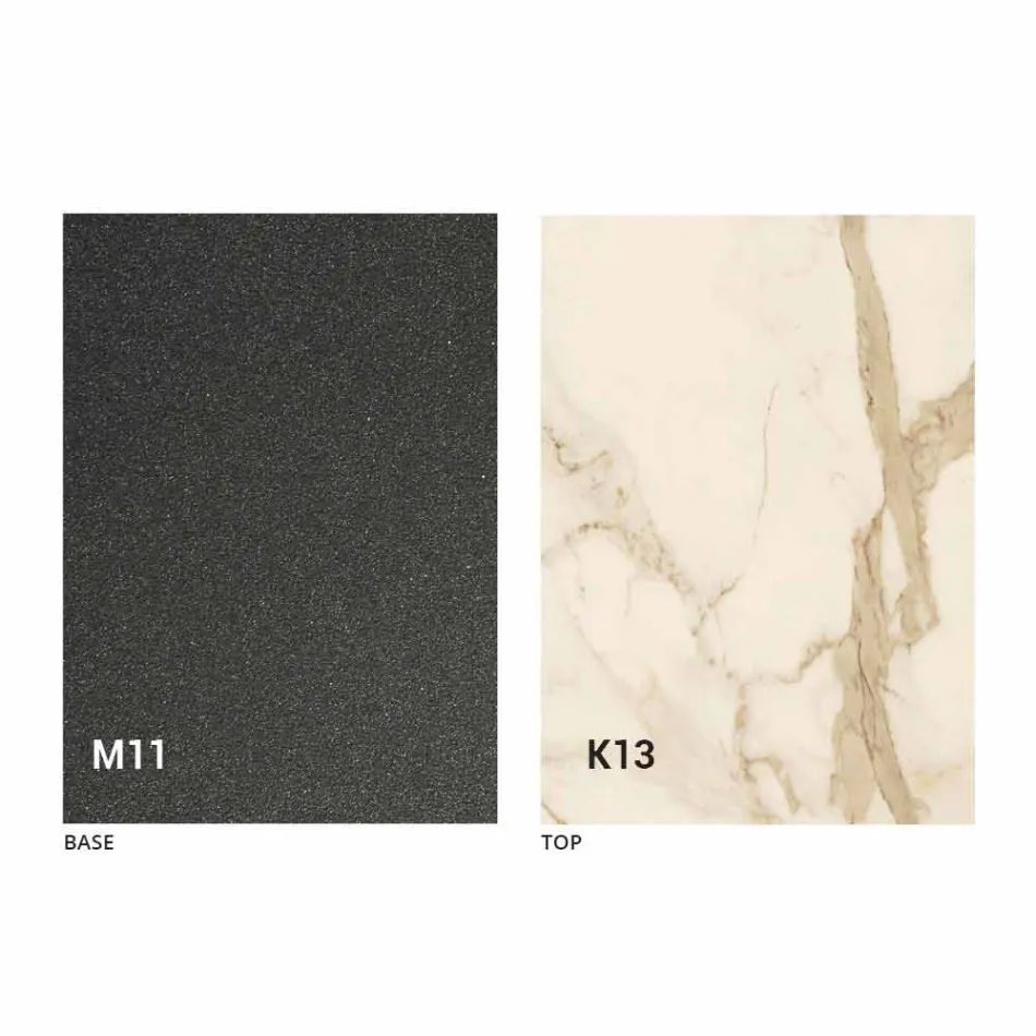 Mesa de comedor de metal y tapa de cerámica Diseño Made in Italy - Anaconda Viadurini