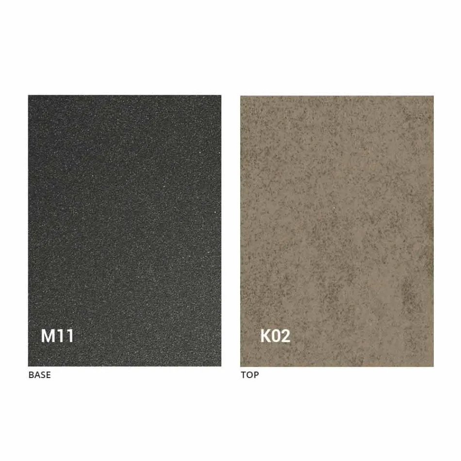 Mesa de comedor de metal y tapa de cerámica Diseño Made in Italy - Anaconda Viadurini