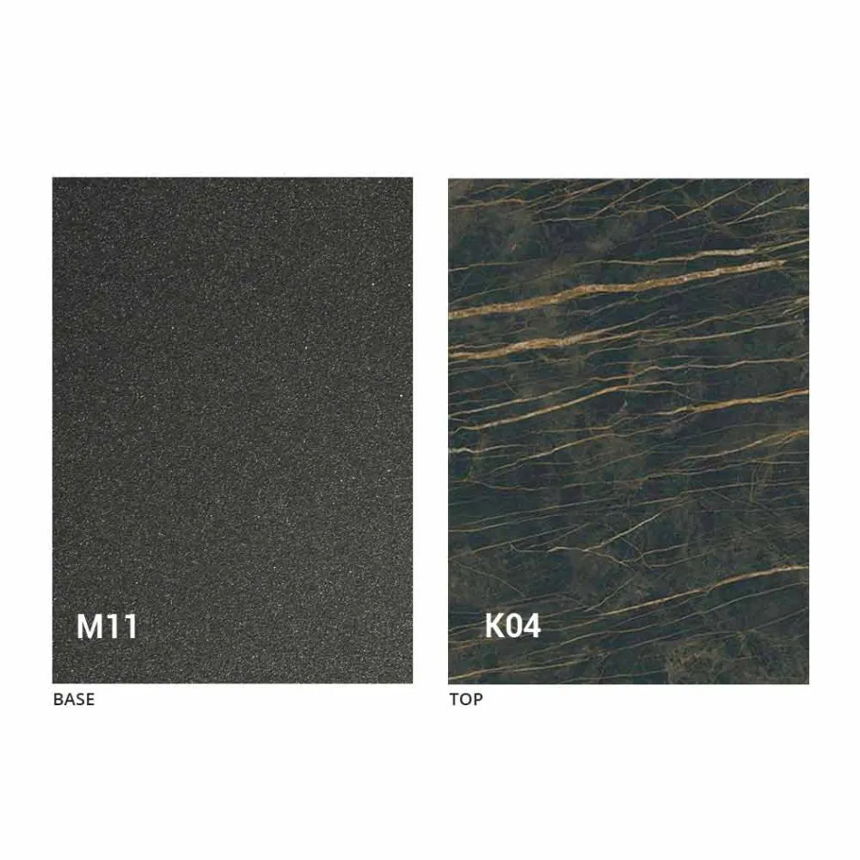 Mesa de comedor de metal y tapa de cerámica Diseño Made in Italy - Anaconda Viadurini