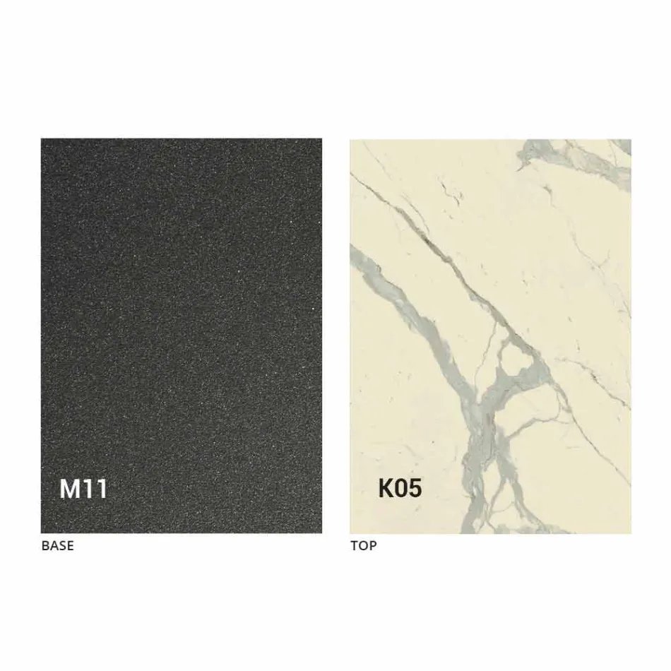 Mesa de comedor de metal y tapa de cerámica Diseño Made in Italy - Anaconda Viadurini