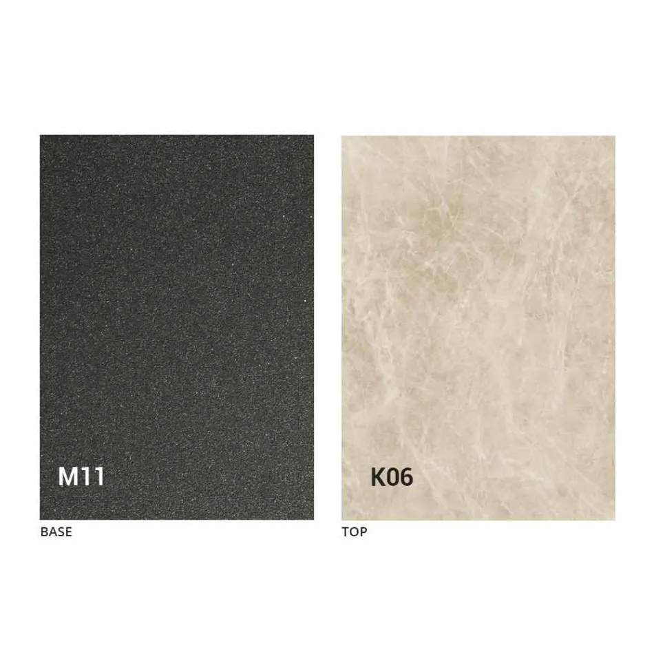 Mesa de comedor de metal y tapa de cerámica Diseño Made in Italy - Anaconda Viadurini