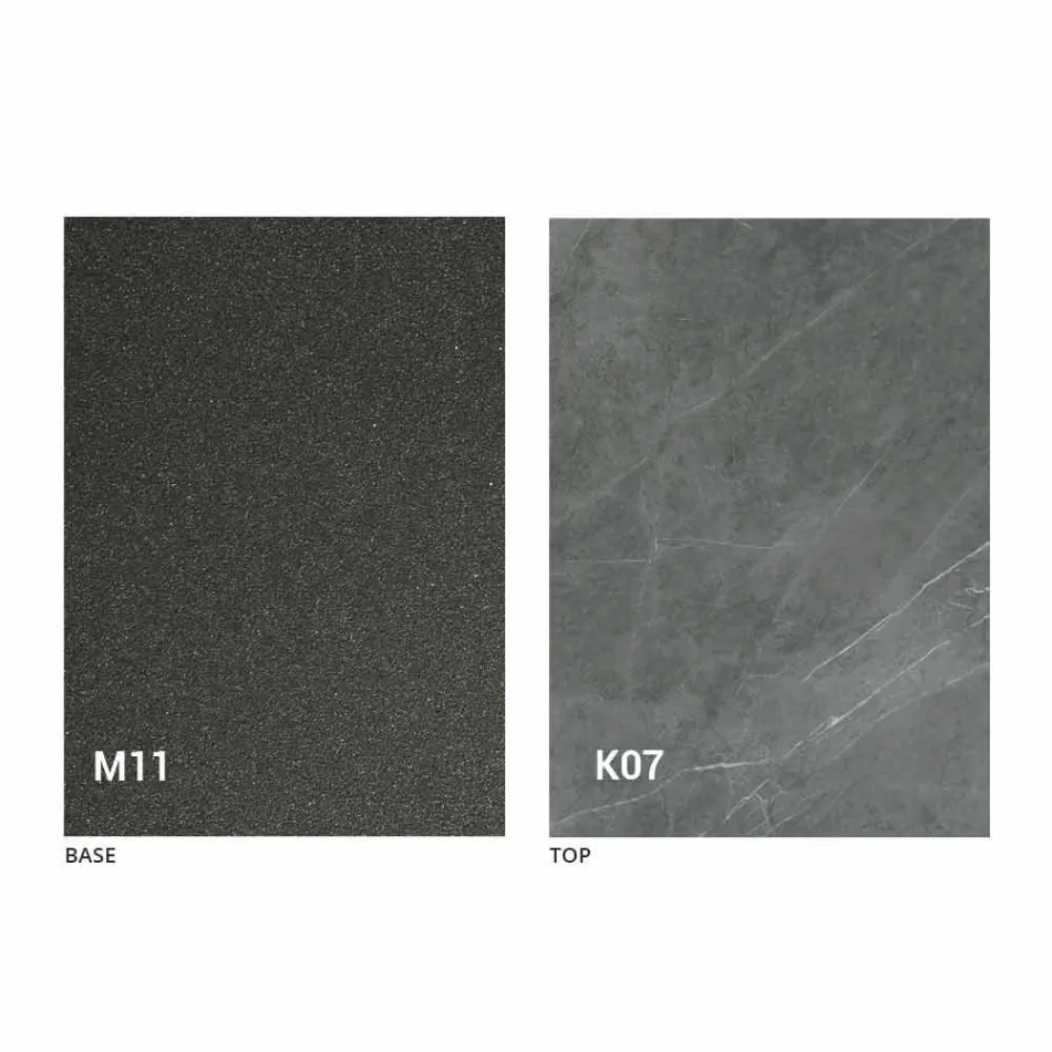 Mesa de comedor de metal y tapa de cerámica Diseño Made in Italy - Anaconda Viadurini