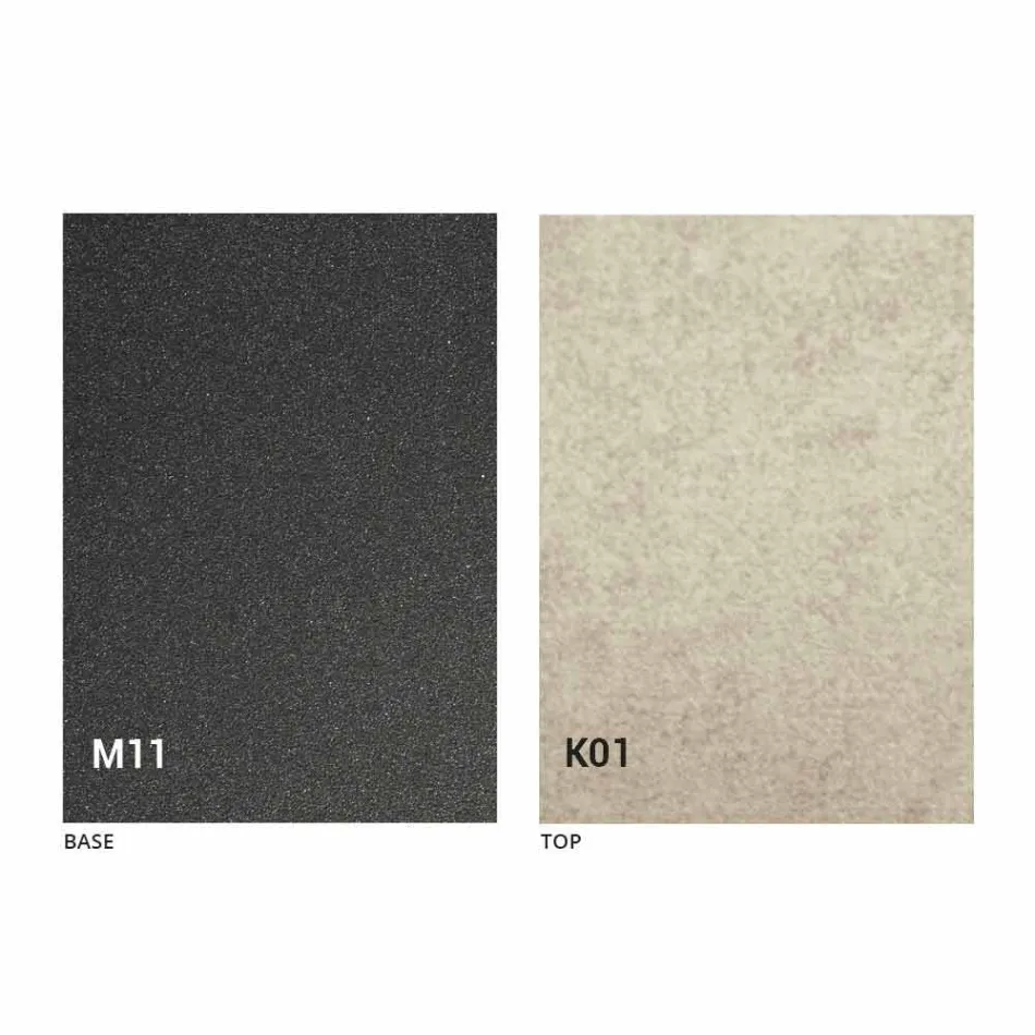 Mesa de comedor de metal y tapa de cerámica Diseño Made in Italy - Anaconda Viadurini