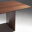 Mesa de comedor de contrachapado chapado en fresno tratado térmicamente - Acuario Viadurini