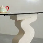 mesa de piedra comida y modernas Anteros de cristal de diseño Viadurini