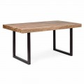 Mesa de comedor de estilo industrial en madera y acero Homemotion - Molino