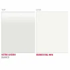 Mesa de comedor en vidrio blanco y metal pintado Made in Italy - Broche Viadurini