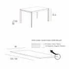 Mesa de comedor en vidrio blanco y metal pintado Made in Italy - Broche Viadurini