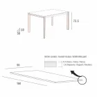 Mesa de comedor en vidrio blanco y metal pintado Made in Italy - Broche Viadurini